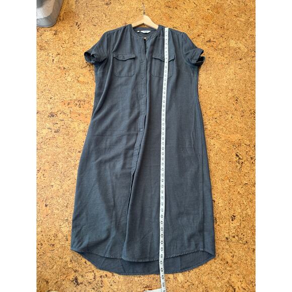 Bridge & Burn Dress Eliza T-shirt button down grey organic recycled cott… - Picture 7 of 8